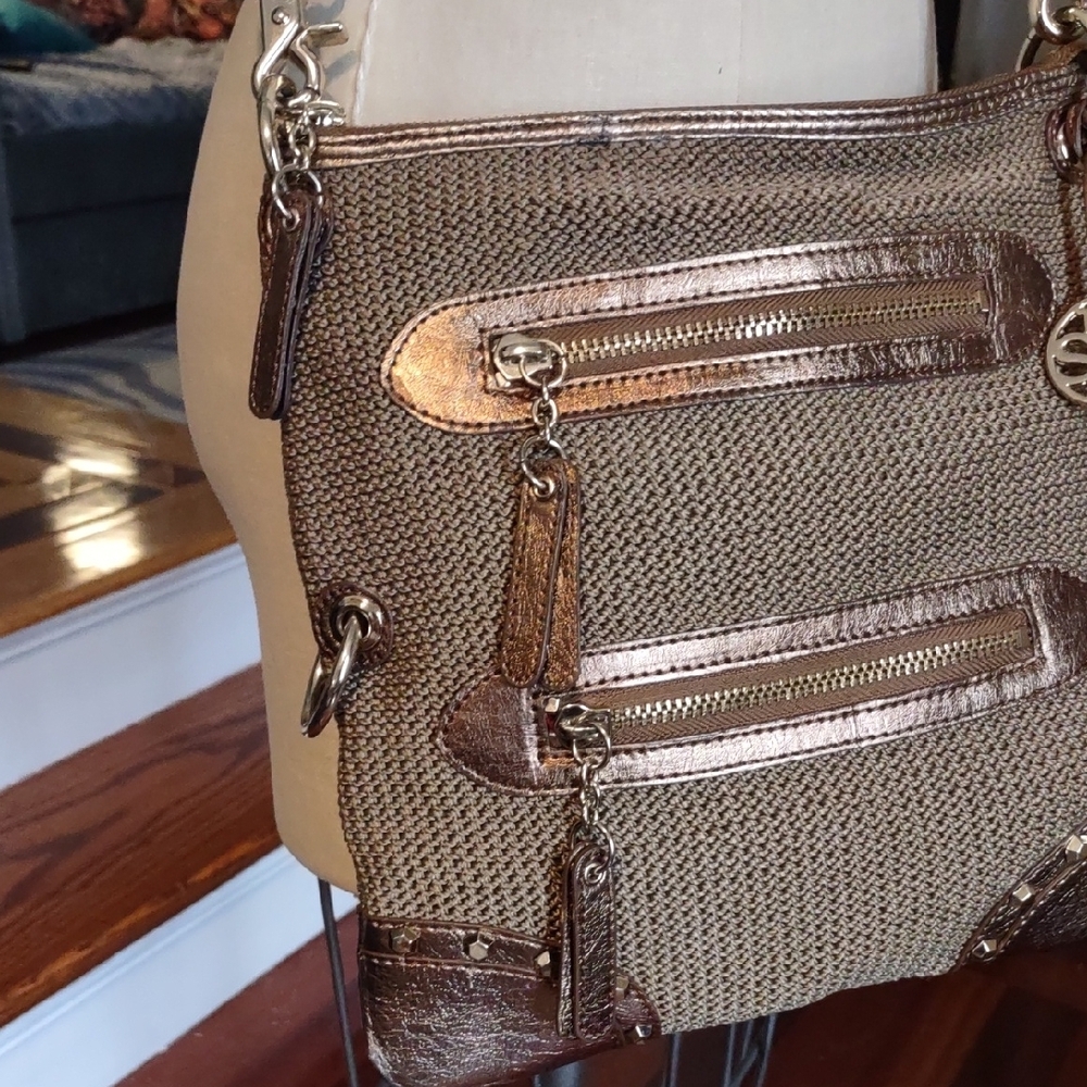 The Sak Metallic Bronze and Tan Crossbody Bag - Picture 4 of 13